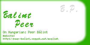 balint peer business card