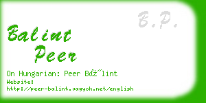 balint peer business card